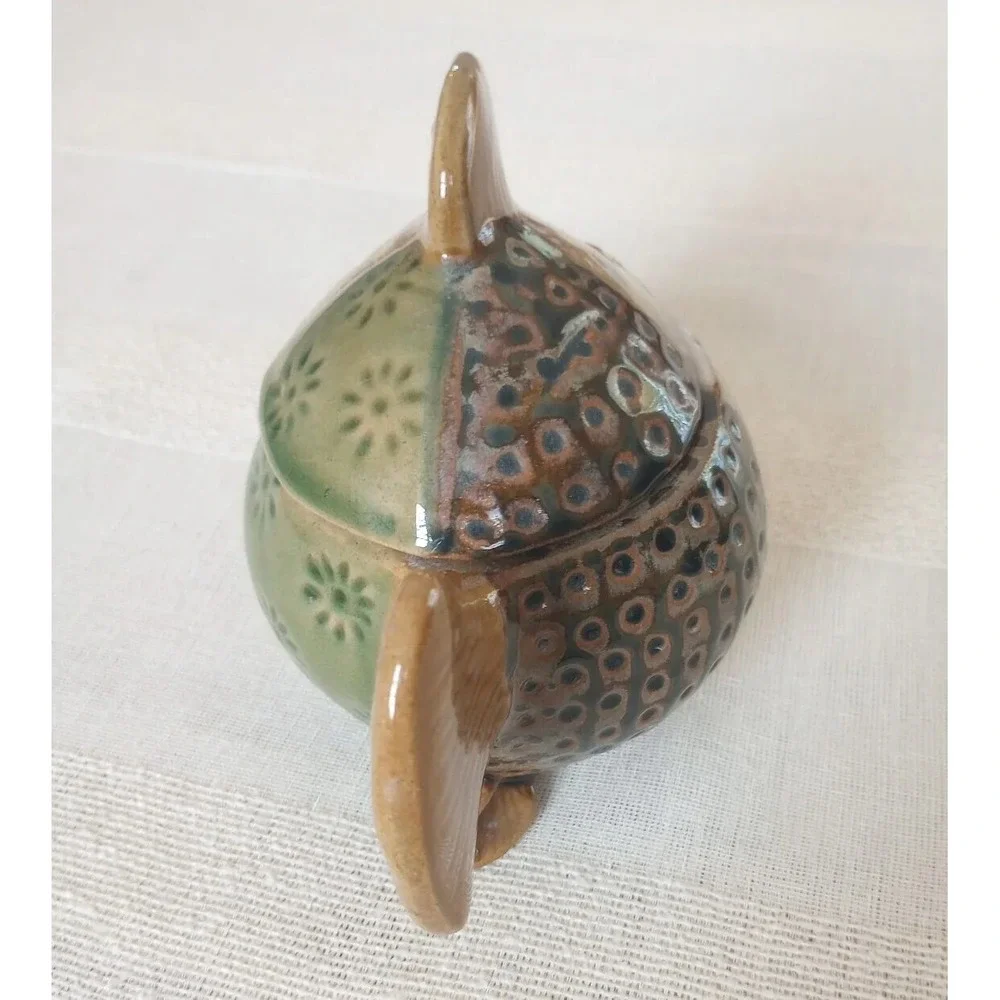 VTG Pier 1 Ceramic Covered Fish Glazed Vessel